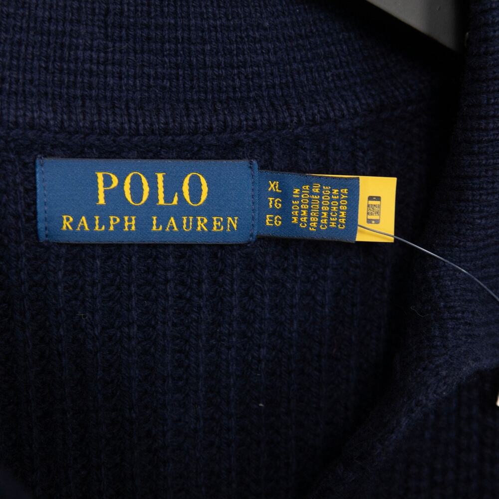 Polo Ralph Lauren Men Wool & Cotton Cardigan Navy Size XL - Picture 6 of 7